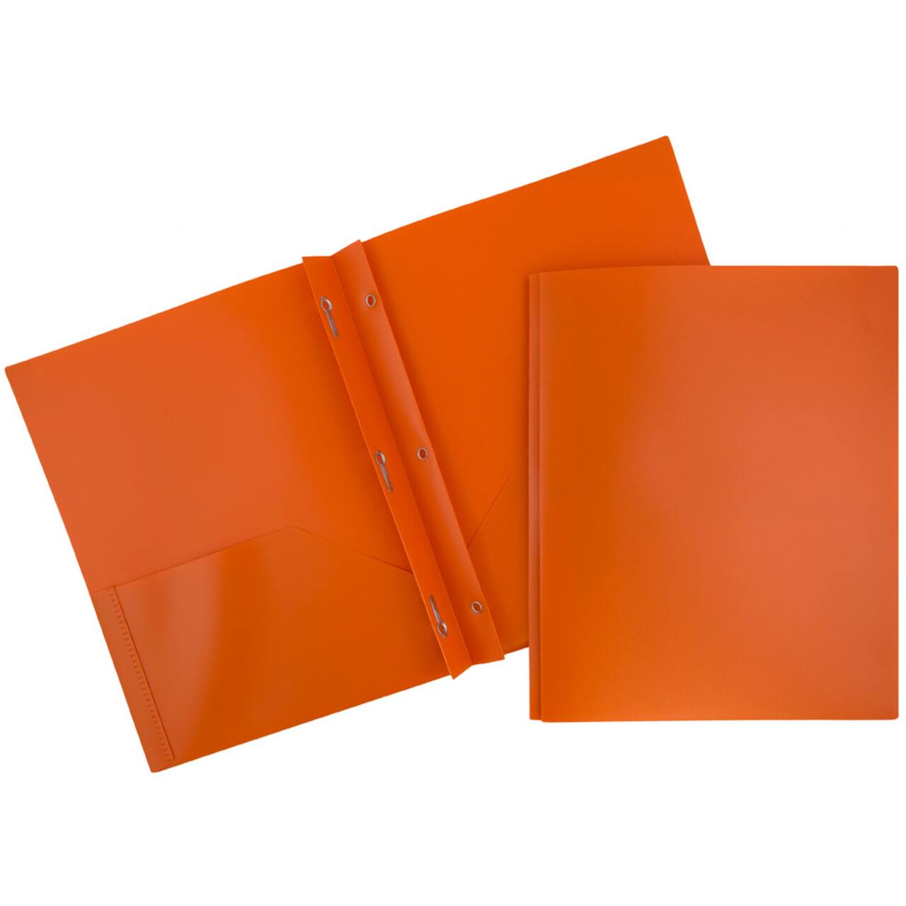 JAM Paper 9.5" x 11" Plastic 2 Pocket School POP Folders with Clasps, 6ct.